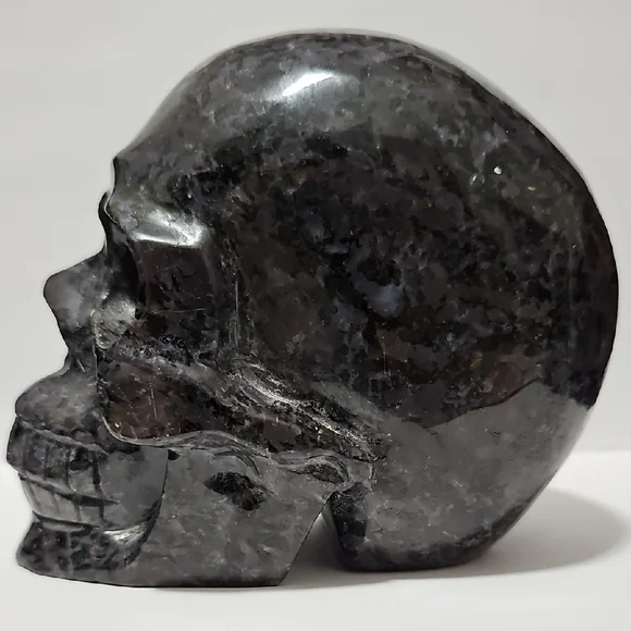 5" Carved Merlinite Crystal Skull Carving - Picture 7 of 11